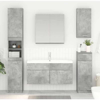 vidaXL Armário de lava-louça com porta Cinzento Madeira processada Gris vidaXL Armário de lava-louça com porta Cinzento Madeira processada Gris