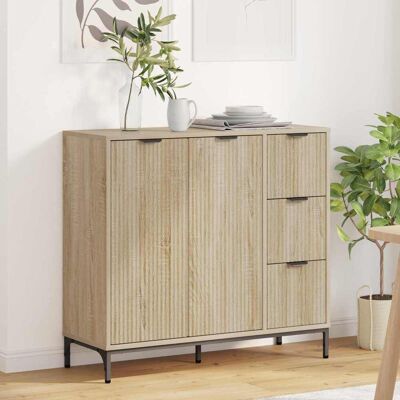 vidaXL Buffet Carvalho Sonoma 89,5 x 33 x 82 cm Madeira processada Marrón vidaXL Buffet Carvalho Sonoma 89,5 x 33 x 82 cm Madeira processada Marrón