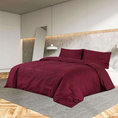 Conjunto de Roupa de Cama Bordeaux 200x200 cm Microfibra Leve - Conjunto de Roupa de Cama Conjunto de Roupa de Cama Bordeaux 200x200 cm Microfibra Leve - Conjunto de Roupa de Cama