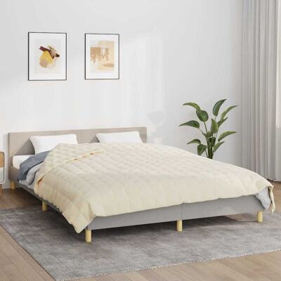vidaXL Cobertor ponderado creme claro 220x235 cm 15 kg tecido (350819) vidaXL Cobertor ponderado creme claro 220x235 cm 15 kg tecido (350819)