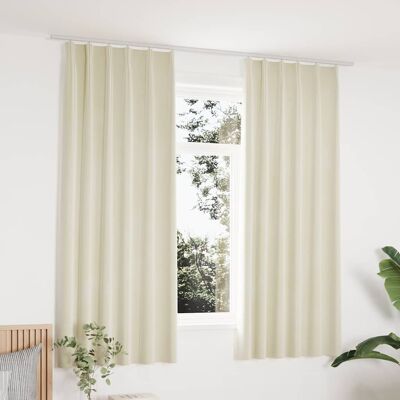 vidaXL Modelo 562157 Cortinas blackout de veludo creme - Cortinas vidaXL Modelo 562157 Cortinas blackout de veludo creme - Cortinas