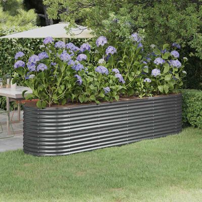 vidaXL Cama elevada de jardim Antracite - Vaso de flores 296x80x68 cm vidaXL Cama elevada de jardim Antracite - Vaso de flores 296x80x68 cm