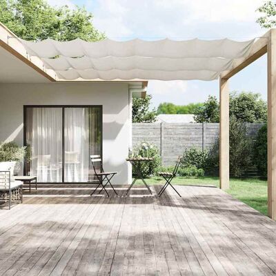 vidaXL Toldo vertical 140x600 cm tecido oxford branco Blanco vidaXL Toldo vertical 140x600 cm tecido oxford branco Blanco