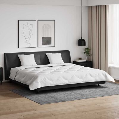vidaXL Duvet com Travesseiros 3 pcs Branco Microfibra e Penas de Ganso Blanco vidaXL Duvet com Travesseiros 3 pcs Branco Microfibra e Penas de Ganso Blanco