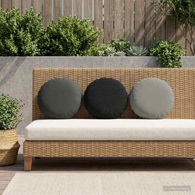 vidaXL Capa almofada 2 pcs HEERLEN Preto Ø 30 cm Poliéster Negro vidaXL Capa almofada 2 pcs HEERLEN Preto Ø 30 cm Poliéster Negro