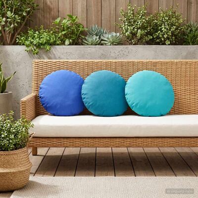 vidaXL Capa almofada 2 pcs HEERLEN Turquesa Ø 30 cm Poliéster Turqua vidaXL Capa almofada 2 pcs HEERLEN Turquesa Ø 30 cm Poliéster Turqua