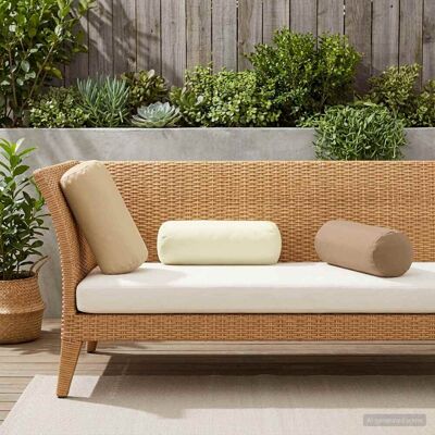 vidaXL Capa almofada 6 pcs HEERLEN Bege Ø 15 x 40 cm Poliéster Beige vidaXL Capa almofada 6 pcs HEERLEN Bege Ø 15 x 40 cm Poliéster Beige