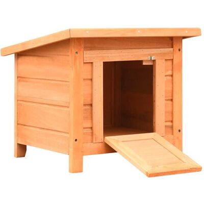 vidaXL Casa de gatos em madeira maciça - 50x46x43,5 cm - Casa de Gatos vidaXL Casa de gatos em madeira maciça - 50x46x43,5 cm - Casa de Gatos
