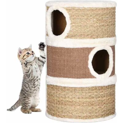 vidaXL Barril arranhador para gatos 60 cm erva marinha Marrón vidaXL Barril arranhador para gatos 60 cm erva marinha Marrón
