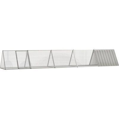 vidaXL Caixote para coelhos cinza galvanizado 504,5x80,5x71 cm vidaXL Caixote para coelhos cinza galvanizado 504,5x80,5x71 cm