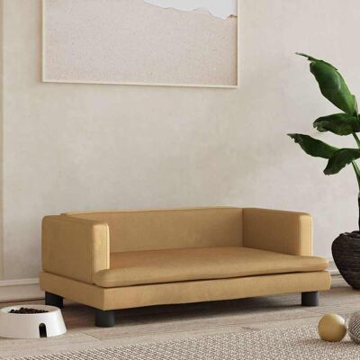 vidaXL Cama para cães Marrom 80x45x30 cm Veludo - Cama para cães vidaXL Cama para cães Marrom 80x45x30 cm Veludo - Cama para cães