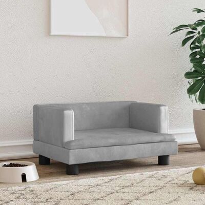 vidaXL Cama para cães Cinza Claro - 60x40x30 cm - Cama para cães vidaXL Cama para cães Cinza Claro - 60x40x30 cm - Cama para cães
