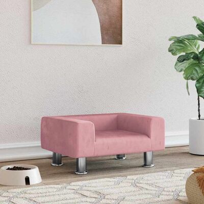 vidaXL Cama para cães Rosa 50x40x26.5 cm Veludo - Cama para cães vidaXL Cama para cães Rosa 50x40x26.5 cm Veludo - Cama para cães