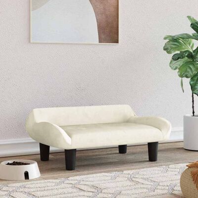 vidaXL Cama para cães 70x40x24 cm veludo cor creme Crema vidaXL Cama para cães 70x40x24 cm veludo cor creme Crema