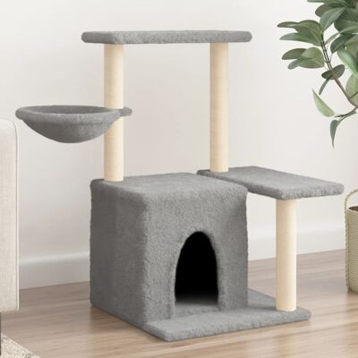 vidaXL Árvore para gatos com postes de sisal para arranhar 83 cm - cinza claro (172110) vidaXL Árvore para gatos com postes de sisal para arranhar 83 cm - cinza claro (172110)