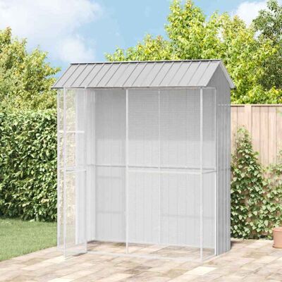 vidaXL Gaiola para Pássaros Cinzeto 215 x 110 x 247 cm Aço Galvanizado Gris vidaXL Gaiola para Pássaros Cinzeto 215 x 110 x 247 cm Aço Galvanizado Gris