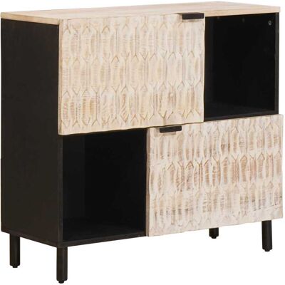 vidaXL Buffet com porta Acabamento em Wash Branco 80 x 33 x 75 cm Blanco vidaXL Buffet com porta Acabamento em Wash Branco 80 x 33 x 75 cm Blanco