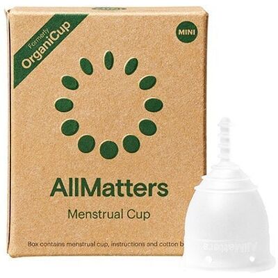Copo Menstrual Allmatters Mini - Silicone, Branco, Organicup Copo Menstrual Allmatters Mini - Silicone, Branco, Organicup