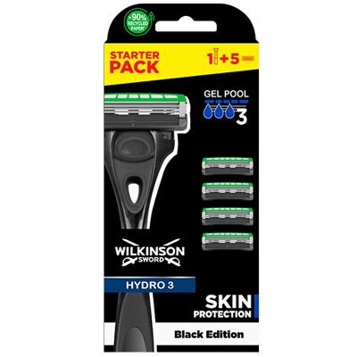 Wilkinson Hydro 3 Black Barbeador - Ferramenta de Barbear Wilkinson Hydro 3 Black Barbeador - Ferramenta de Barbear