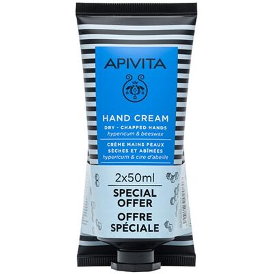 Cuidados das mãos Apivita Hypericum 2x50ml - Creme para mãos secas e rachadas Cuidados das mãos Apivita Hypericum 2x50ml - Creme para mãos secas e rachadas