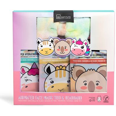 IDC INSTITUTE Animated Face Mask Trio & Headband IDC INSTITUTE Animated Face Mask Trio & Headband