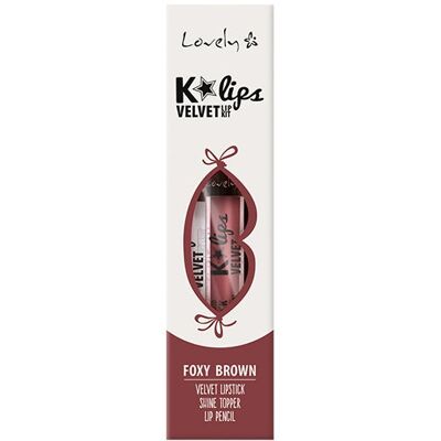lovely Lips Set K'lips Velvet nr 2 foxy brown lovely Lips Set K'lips Velvet nr 2 foxy brown
