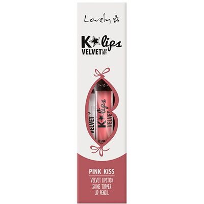 Conjunto de Lábios Pink Kiss da Lovely - Batom, Contorno e Brilho Conjunto de Lábios Pink Kiss da Lovely - Batom, Contorno e Brilho