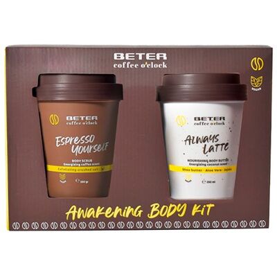 Beter - Coffee O'clock Duo - Espresso Yourself 350g - Always Latte 250ml - conjunto de cuidado corporal Beter - Coffee O'clock Duo - Espresso Yourself 350g - Always Latte 250ml - conjunto de cuidado corporal
