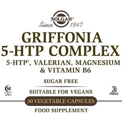 Solgar Marca Griffonia 5-HTP 100mg Cápsulas - Suplemento alimentar Solgar Marca Griffonia 5-HTP 100mg Cápsulas - Suplemento alimentar