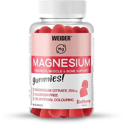 Gomas de Magnésio Weider - Framboesa - Apoio muscular Gomas de Magnésio Weider - Framboesa - Apoio muscular