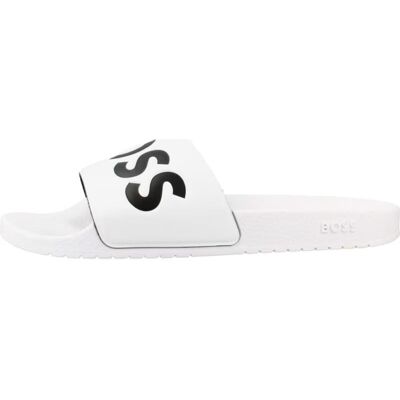 BOSS Chanclas Aryeh Slide Para Hombre En Blanco 101 Talla 41 BOSS Chanclas Aryeh Slide Para Hombre En Blanco 101 Talla 41