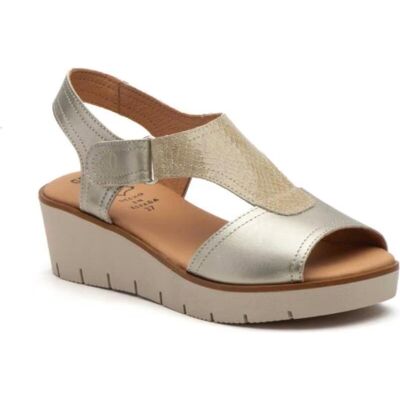 ALTO ESTILO Sandalia Cuña Piel Modelo 3308 Gris Talla 37 ALTO ESTILO Sandalia Cuña Piel Modelo 3308 Gris Talla 37