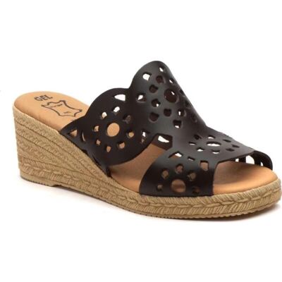 ALTO ESTILO Sandalia Cuña Modelo 462 En Piel Marrón Talla 36 ALTO ESTILO Sandalia Cuña Modelo 462 En Piel Marrón Talla 36