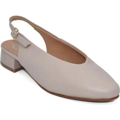 CHAMBY Zapato Destalonado De Piel Con Tacón Bajo Y Plantilla De Gel Beige Talla 39 CHAMBY Zapato Destalonado De Piel Con Tacón Bajo Y Plantilla De Gel Beige Talla 39
