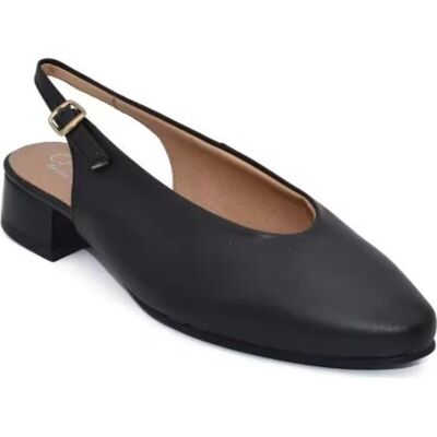 CHAMBY Zapato Destalonado De Piel Con Tacón Bajo Y Plantilla De Gel Negro Talla 35 CHAMBY Zapato Destalonado De Piel Con Tacón Bajo Y Plantilla De Gel Negro Talla 35
