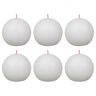 Bolsius Velas rústicas redondas Shine 6 pcs 76x71 mm branco nublado