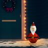 vidaXL Pai Natal decorativo com luz LED tecido de luxo 60 cm