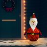 vidaXL Pai Natal decorativo com luzes LED tecido de luxo 120 cm