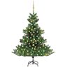 vidaXL Árvore Natal artif. c/ LEDs/bolas 150 cm abeto caucasiano verde