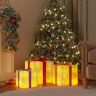 vidaXL Presentes de Natal iluminados 3 pcs 64 luzes LED branco quente