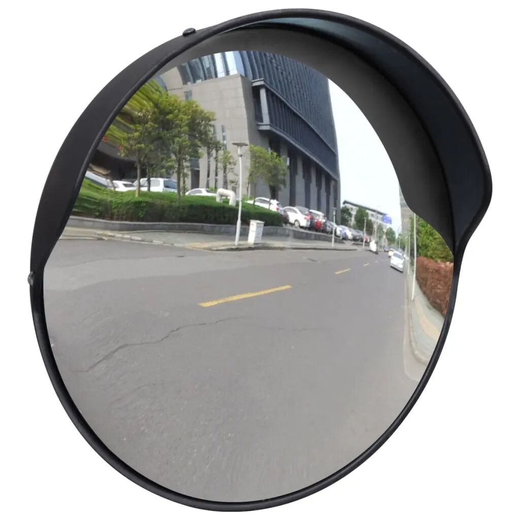 vidaXL Convex Espelho de trânsito para exterior 30 cm policarbonato preto