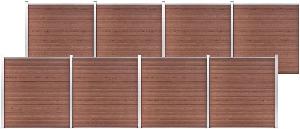 vidaXL Painel de vedação para jardim 1391x186 cm WPC castanho