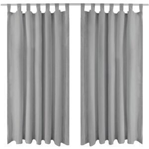 vidaXL Cortinas de cetim com presilhas 2 pcs 140x175 cm cinzento