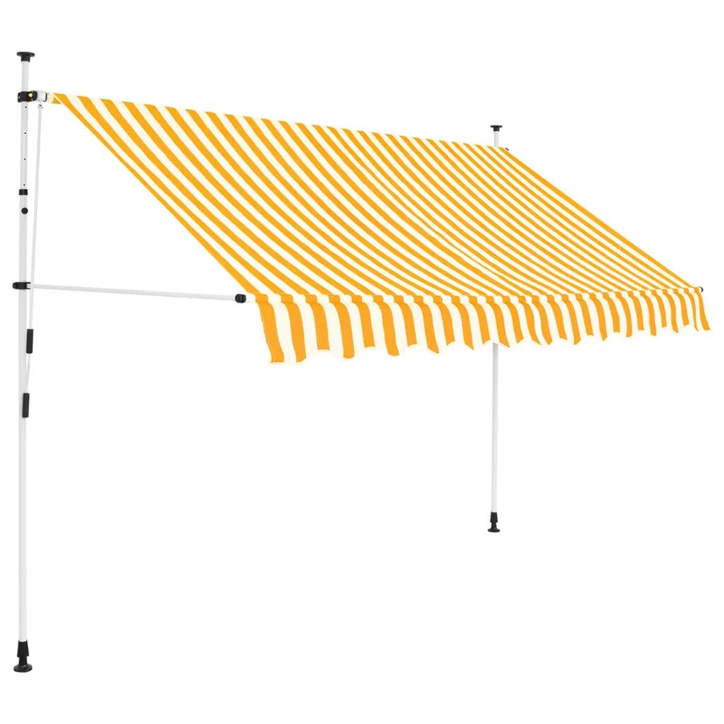 vidaXL Toldo retrátil manual 250 cm riscas laranjas e brancas