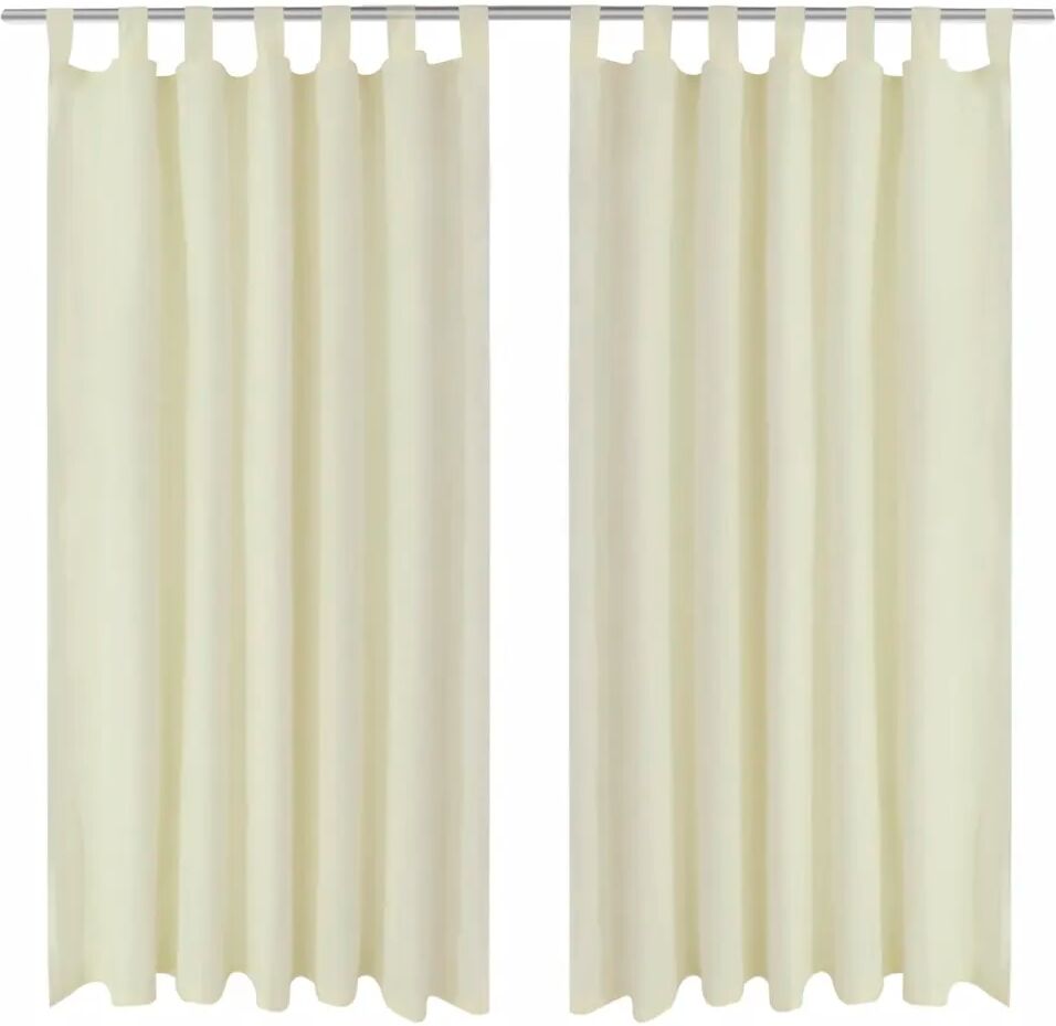 vidaXL Cortinas de cetim com laços, 2 pcs, creme 140 x 225 cm