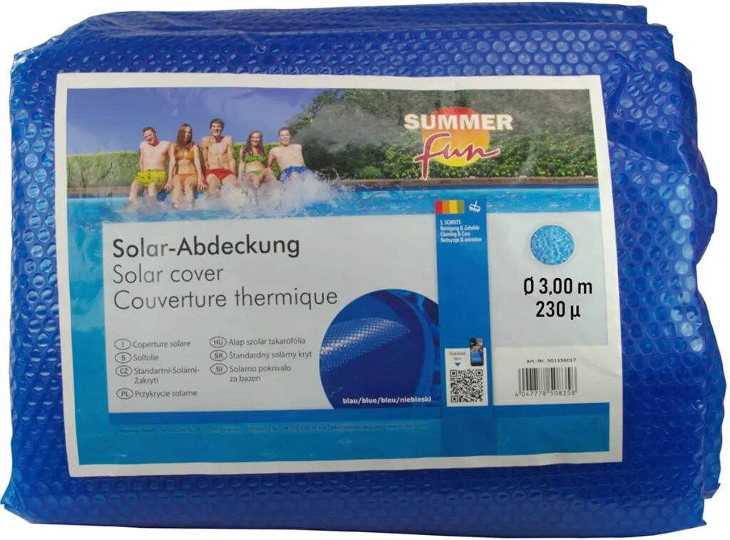 Summer Fun Cobertura solar de piscina redonda 300 cm PE azul