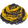 vidaXL Cadeia de plástico de aviso, amarelo e preto, 30 m