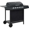 vidaXL Grelhador/BBQ a gás com 6 zonas de cozinhar aço preto