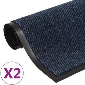 vidaXL Tapete controlo pó retangular tufado 2 pcs 80x120cm azul