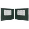 vidaXL Parede lateral com janela p/ tenda de festas 2 pcs PE verde